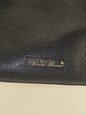 The Pioneer Woman Black Shoulder Tote with Gold Accent